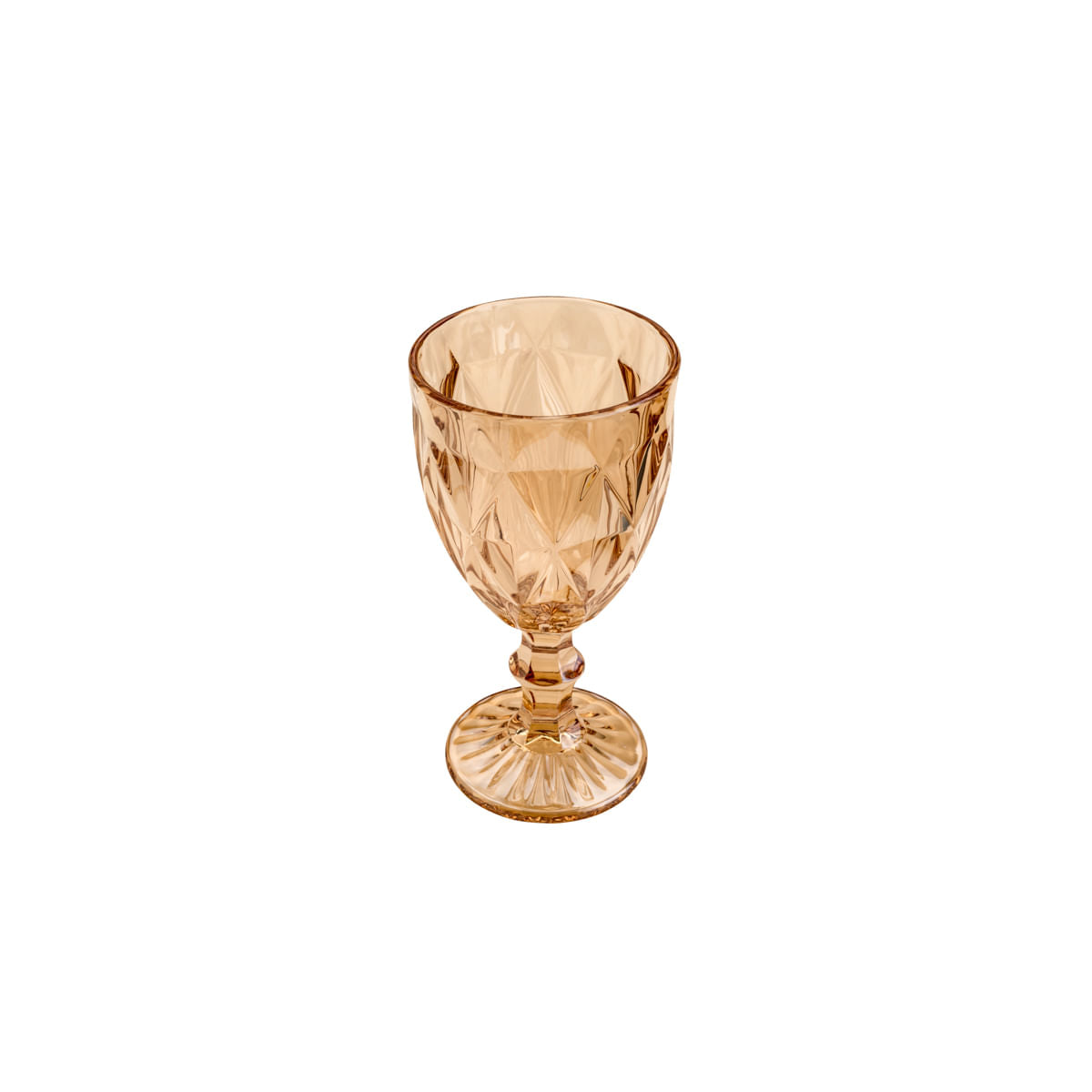Jogo 6 Taças para Água de Vidro Diamond Âmbar Metalizado - 325ml