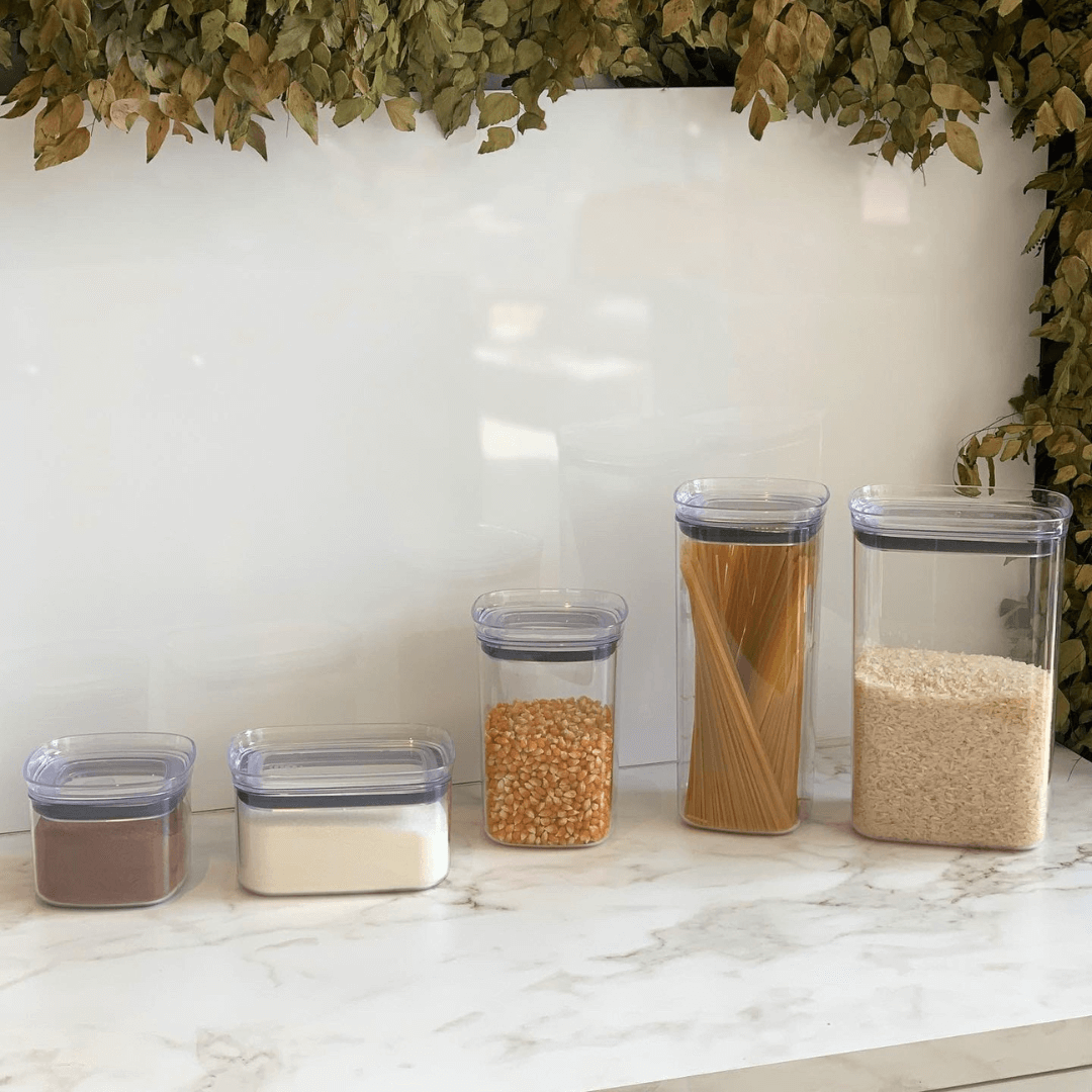 Pote Porta Mantimento Organizador Quadrado com Tampa Hermética Natural Block 2 Litros