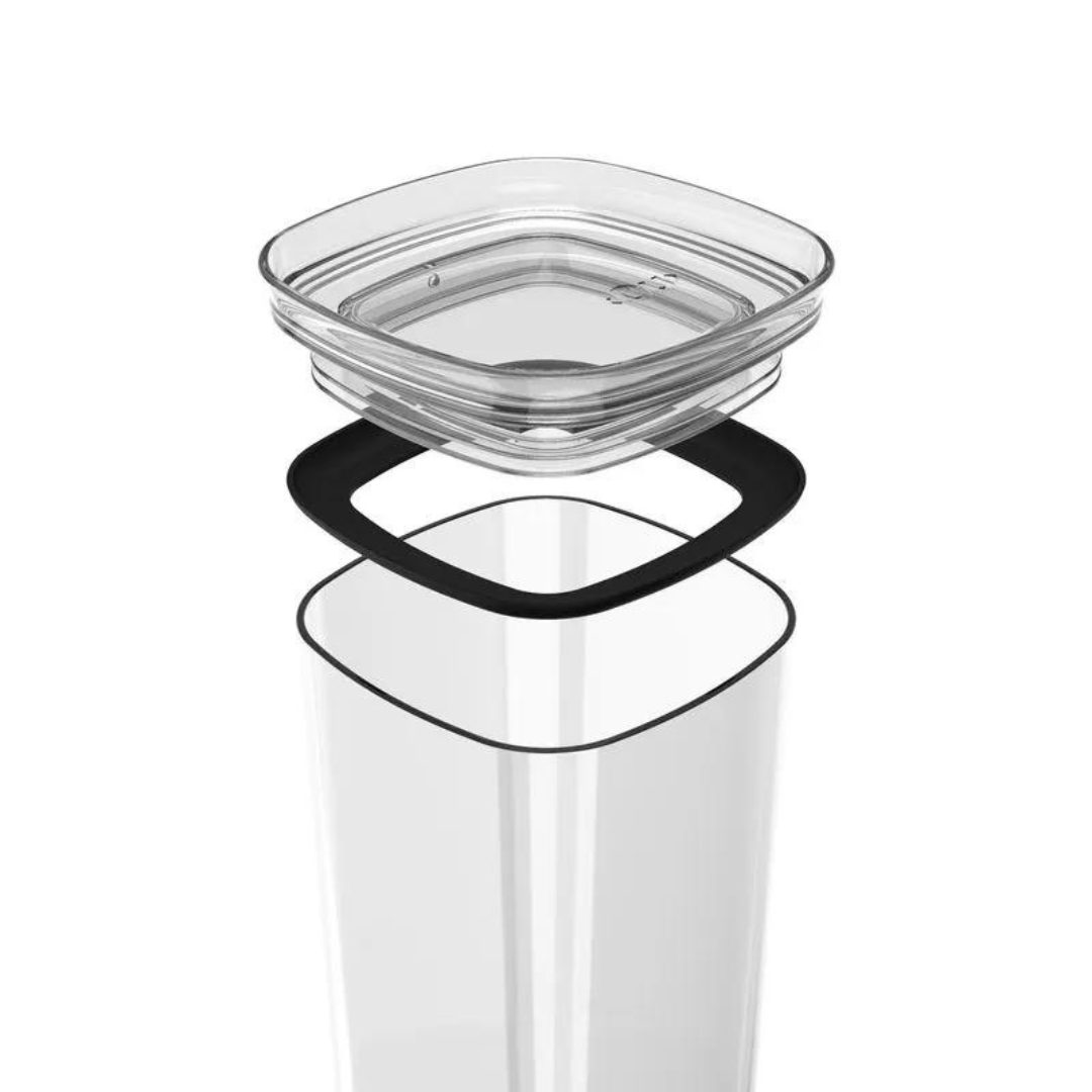 Pote Porta Mantimento Organizador Quadrado com Tampa Hermética Natural Block 1,5 Litros