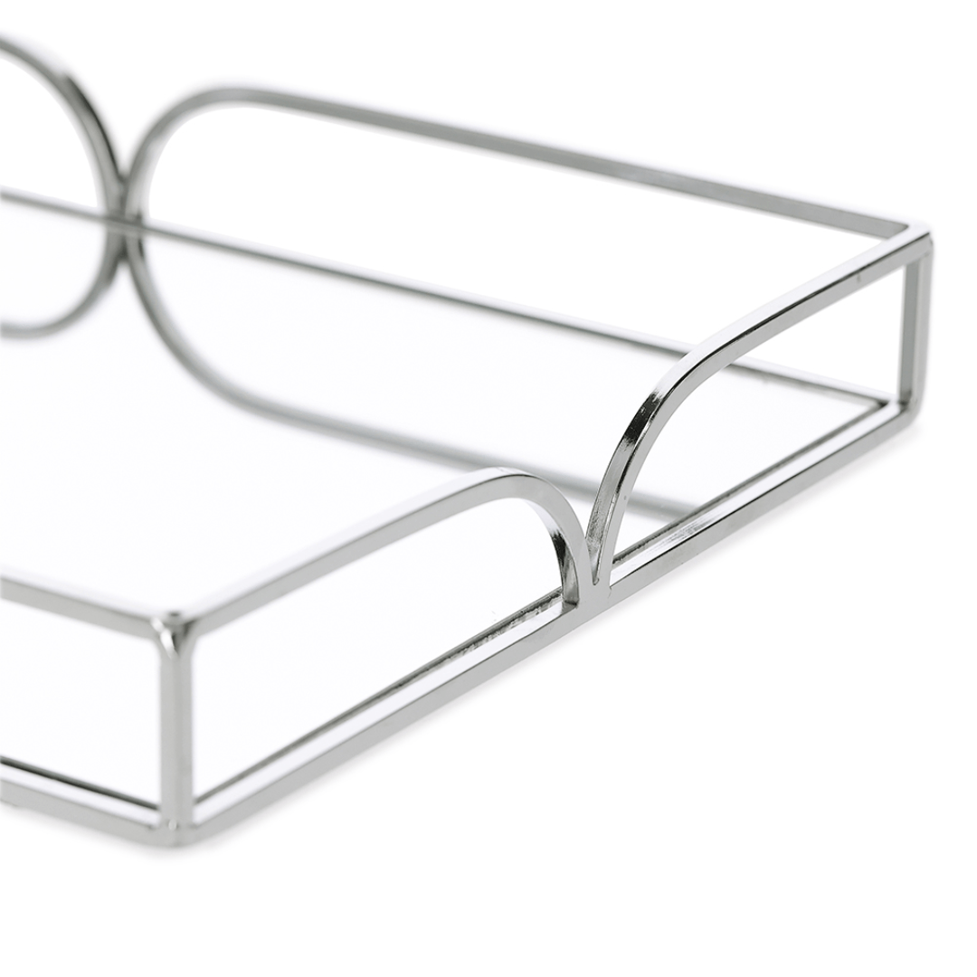 Bandeja em Metal Espelhada Cromada G 35cm