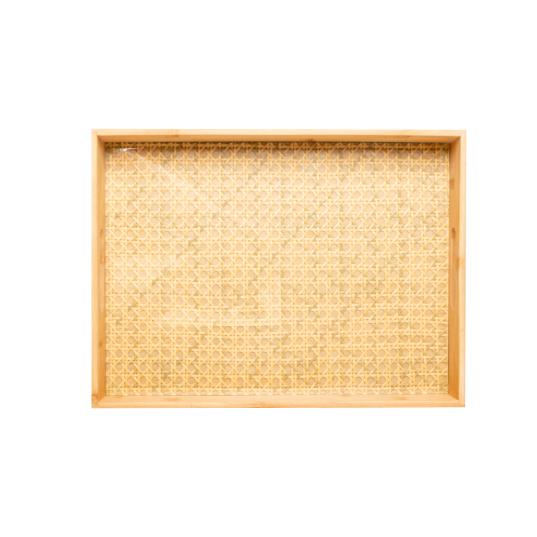 Bandeja de Bambu com Fundo Trelica 48cm