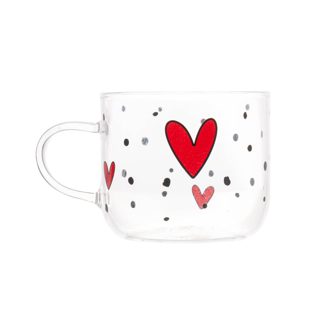 Caneca Heart de Vidro Borrosilicato 120ml