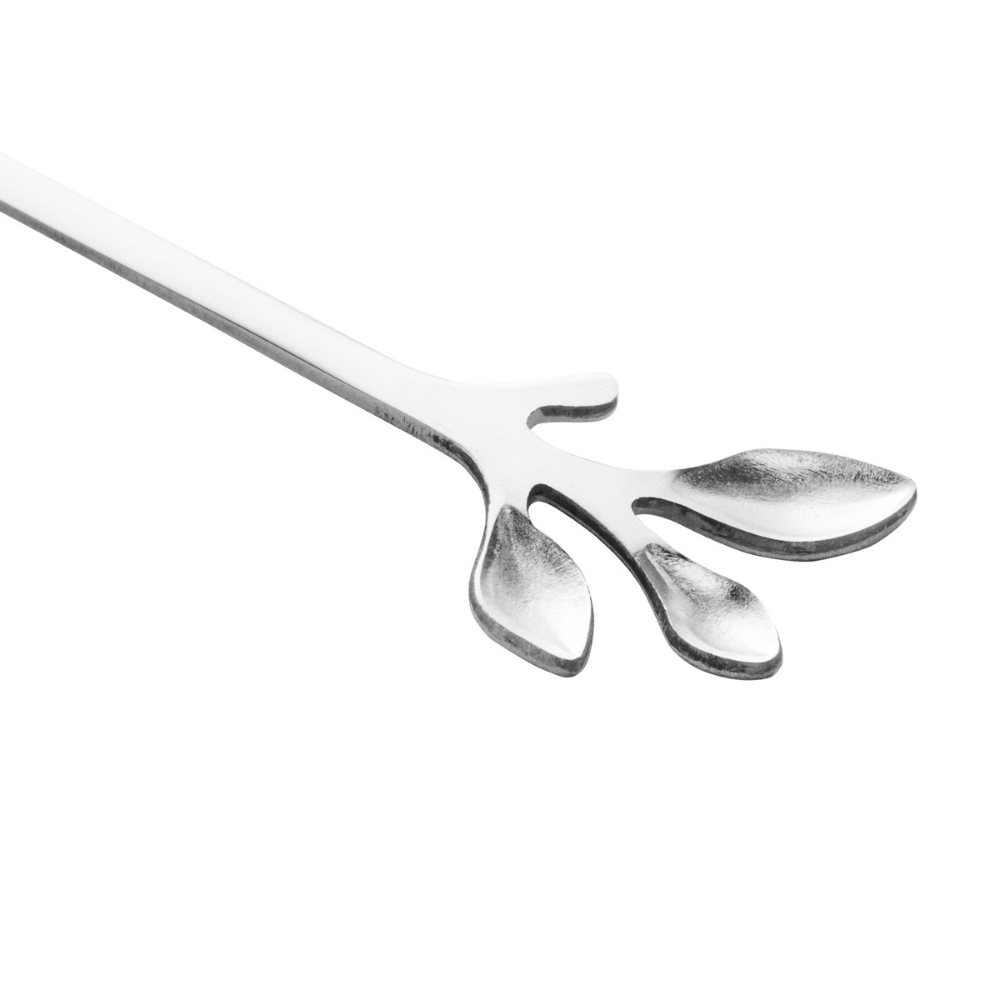 Jogo de 4 Colheres Aço Inox Para Chá Leaves Folhas