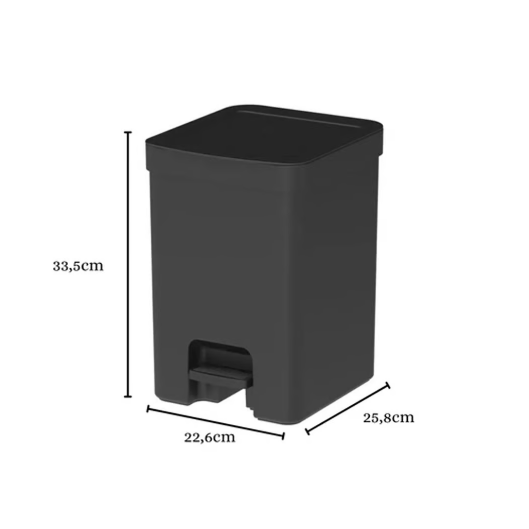 Lixeira de Pedal Trium Preto 12 Litros