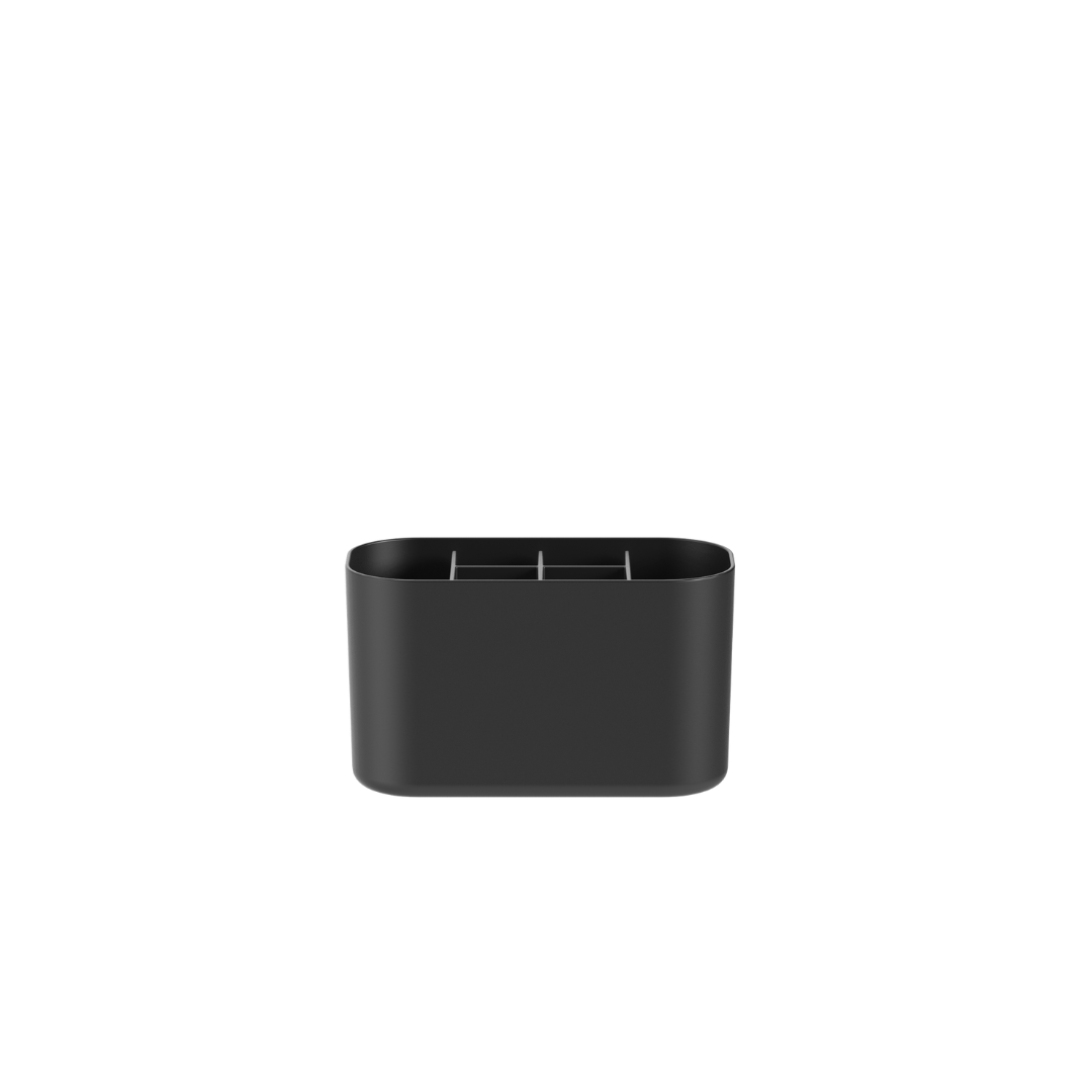 Organizador de Maquiagem com Divisórias Bold Preto 16,8cm