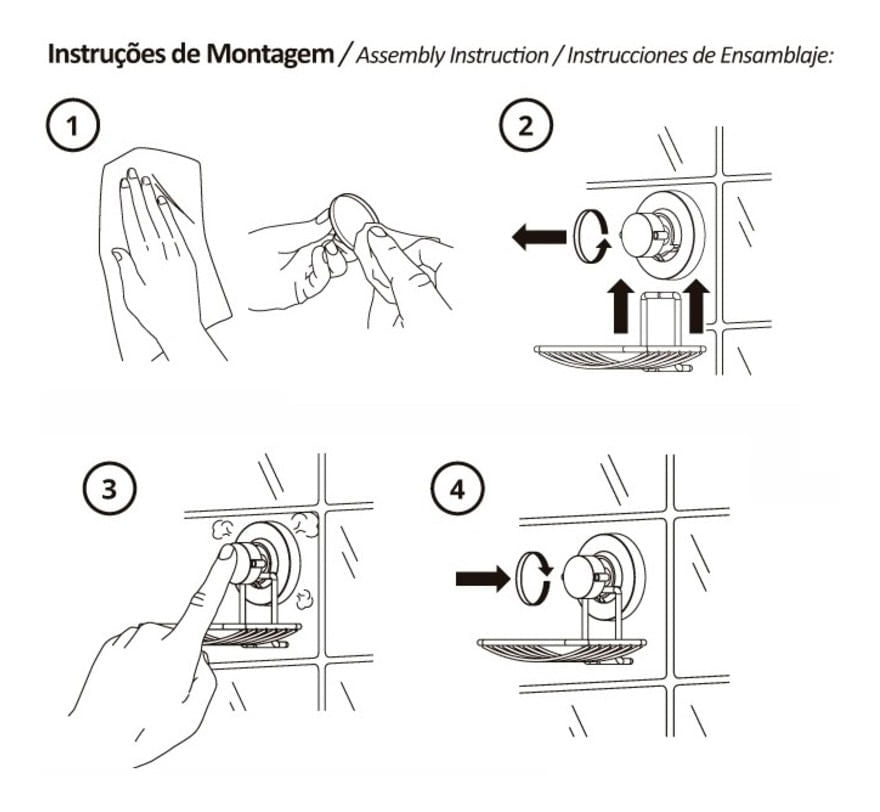 Suporte para Rolo Papel Toalha com Ventosa