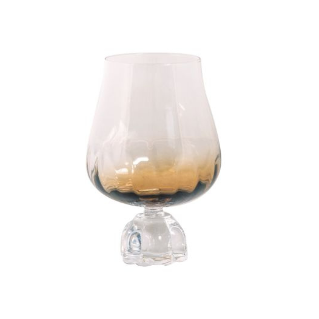Copo Taça para Vinho Vidro com Base Diamante Branco 600ml