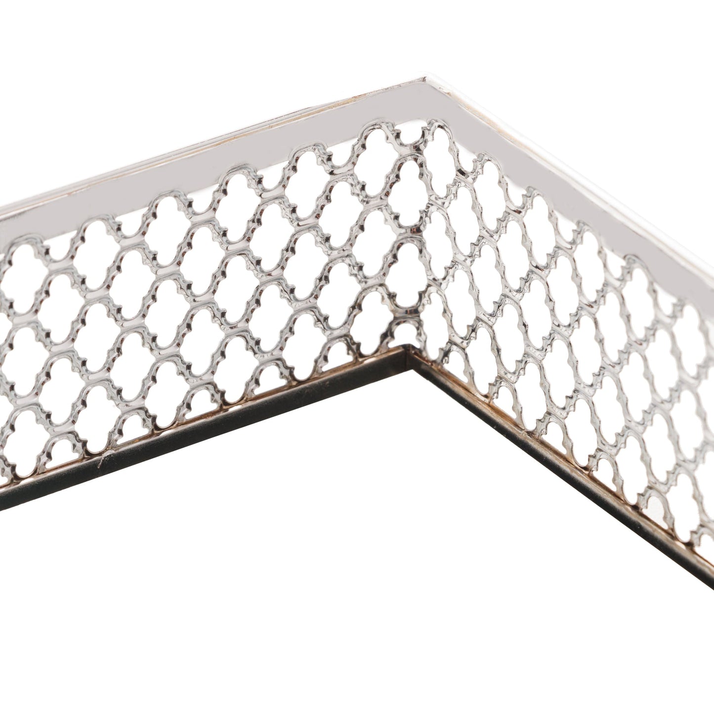 Bandeja de Metal com Espelho Barcelona Cromado 21cm