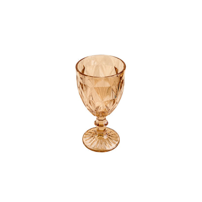 Jogo 6 Taças para Água de Vidro Diamond Âmbar Metalizado - 325ml