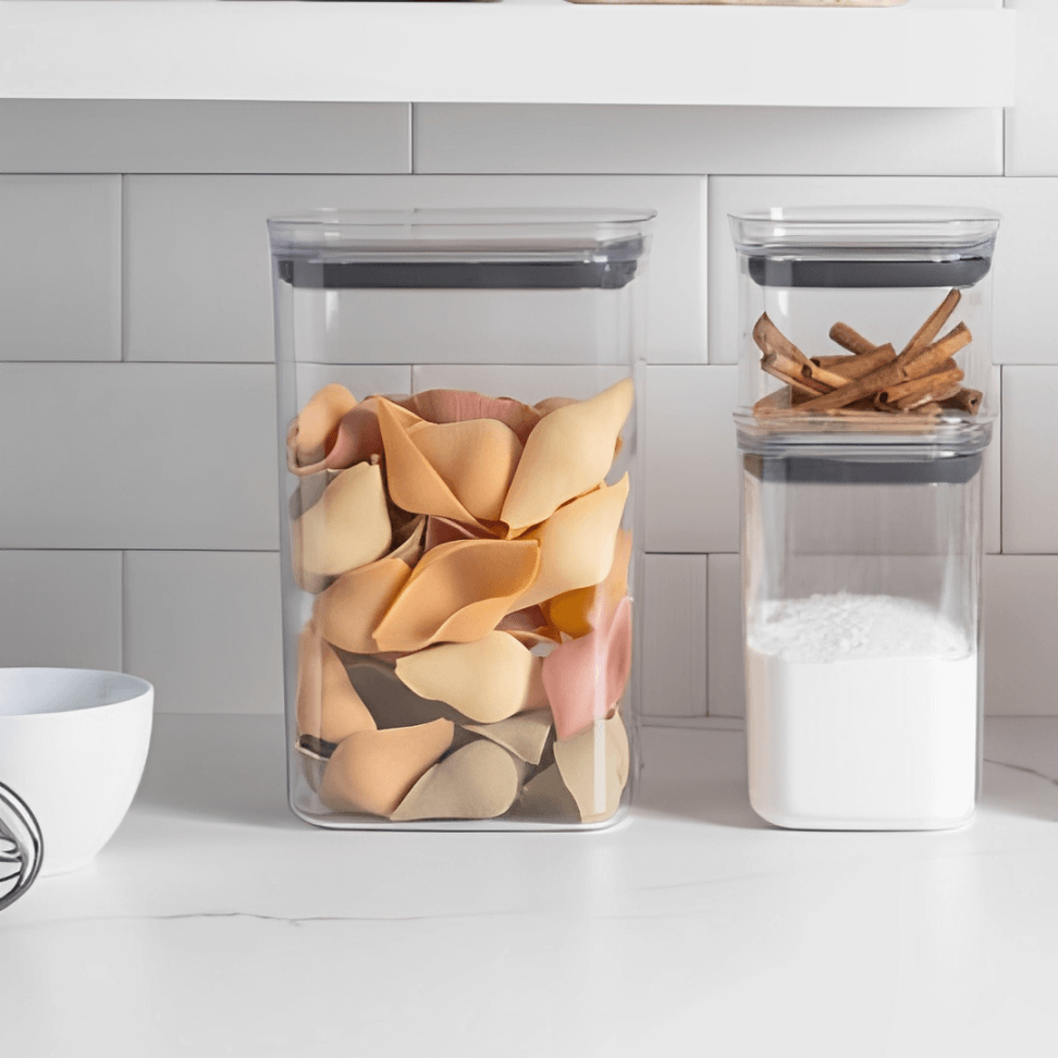 Pote Porta Mantimento Organizador Retangular com Tampa Hermética Natural Block 2,3 Litros