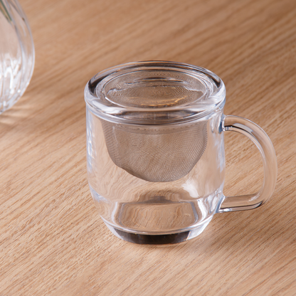 Caneca de Vidro com Difusor e Tampa 330ml