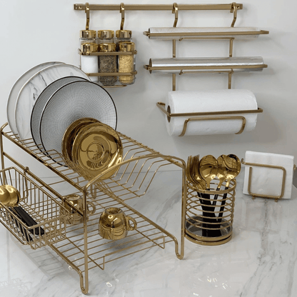 Porta Temperos e Condimentos Para Barra Dourado