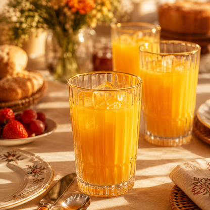 Jogo 6 Copos Longos Drink Cristalle com Borda Dourada 385ml
