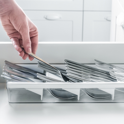 Organizador de Talheres Gaveta Clear Branco 37,5cm