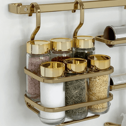 Porta Temperos e Condimentos Para Barra Dourado