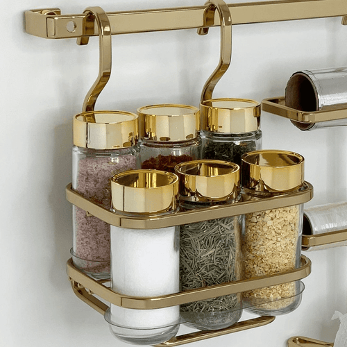 Porta Temperos e Condimentos Para Barra Dourado