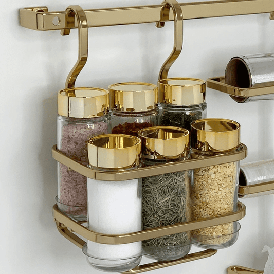Porta Temperos e Condimentos Para Barra Dourado