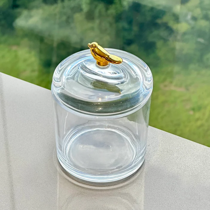 Pote com Tampa de Cristal Ecológico Golden Bird 14,5cm