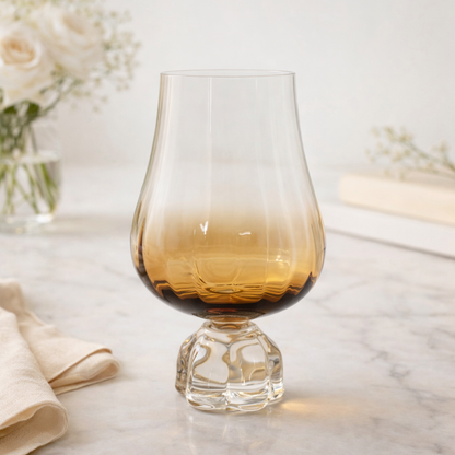 Copo Taça para Vinho Vidro com Base Diamante Branco 600ml