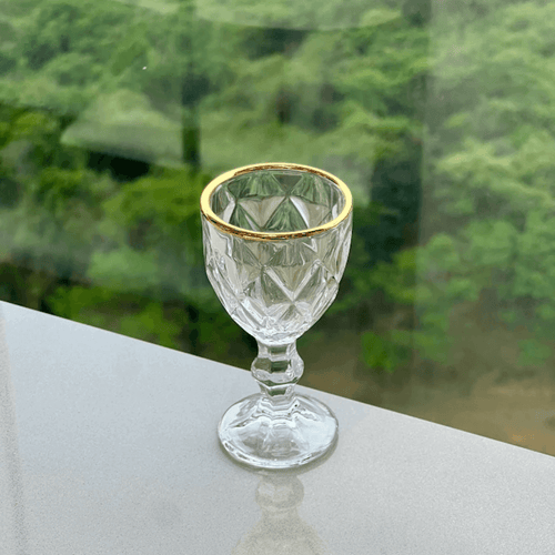 Taça de Licor em Vidro com FIo de Ouro Diamond 50ml