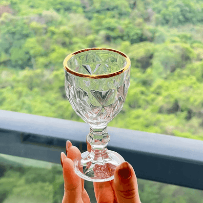 Taça de Licor em Vidro com FIo de Ouro Diamond 50ml
