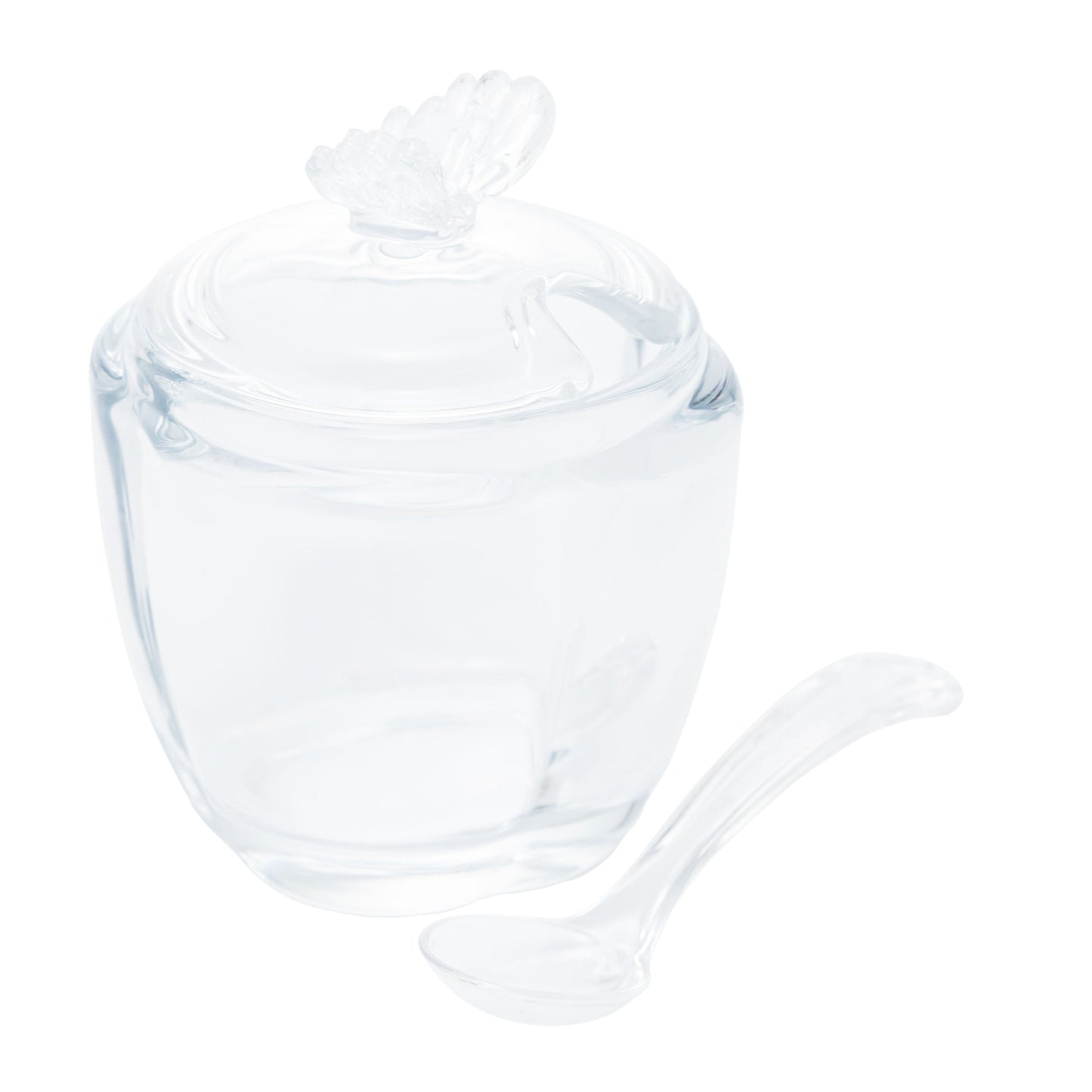 Açucareiro de Vidro com Colher Butterfly 11cm