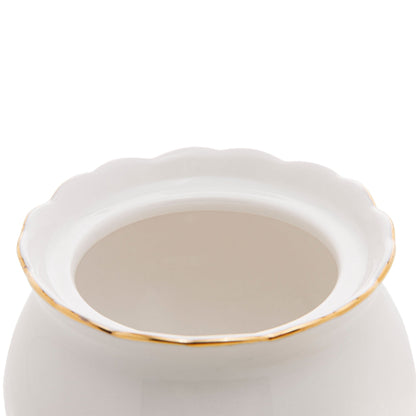 Açucareiro em Porcelana Luxo Birds Rosa Branco 300ml