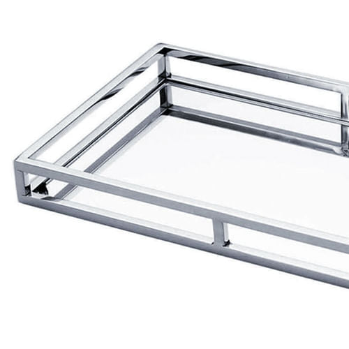 Bandeja Aço Inox com Espelho 41cm