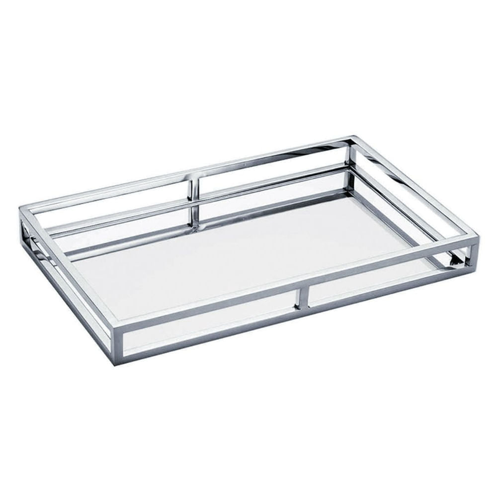 Bandeja Aço Inox com Espelho 41cm