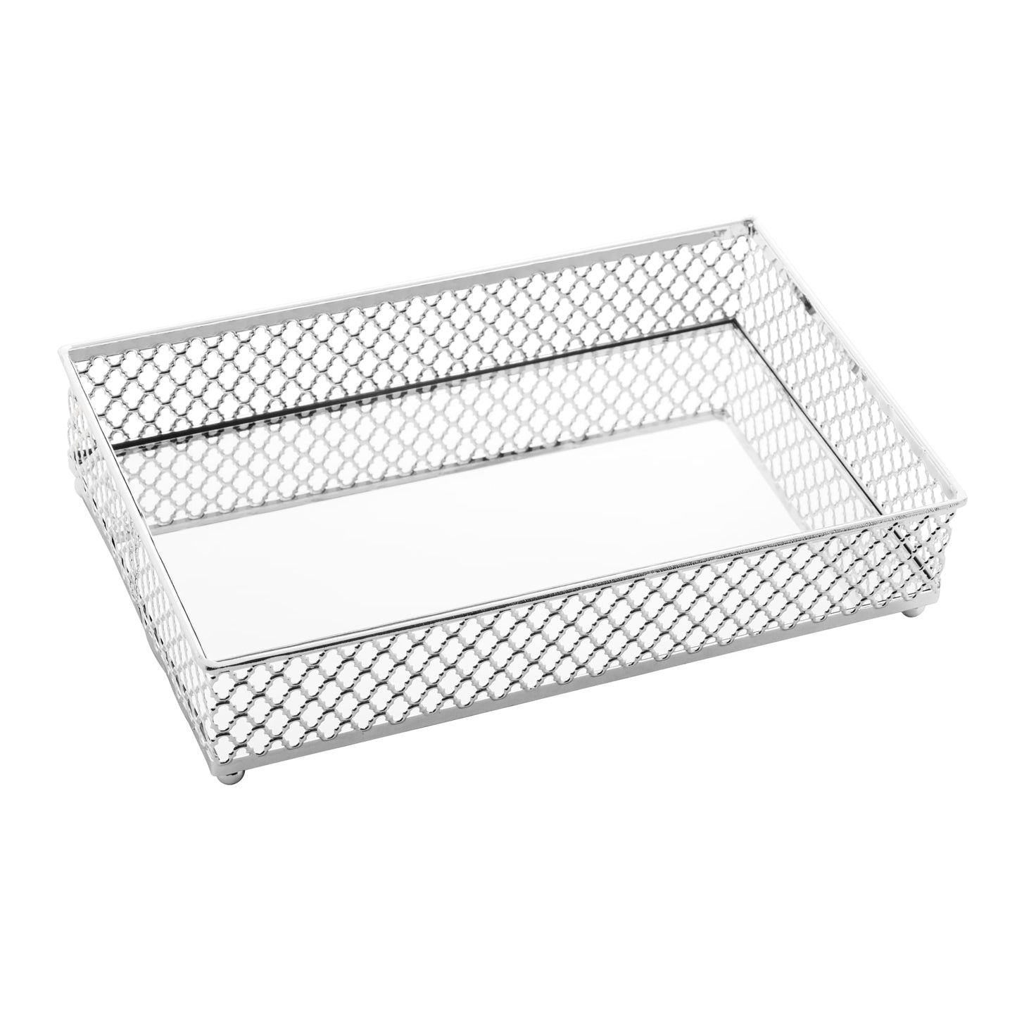 Bandeja de Metal com Espelho Barcelona Cromado 21cm