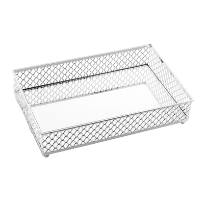 Bandeja de Metal com Espelho Barcelona Cromado 21cm