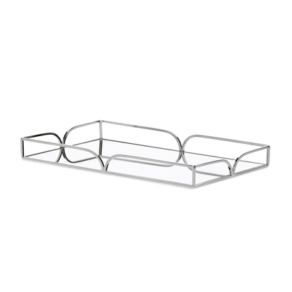 Bandeja em Metal Espelhada Cromada G 35cm