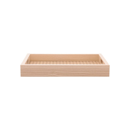 Bandeja Retangular de MDF com Fundo Vidro Trelica 30cm