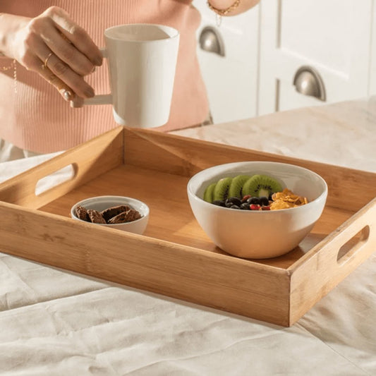 Bandeja Sense de Bambu com Alças 37cm