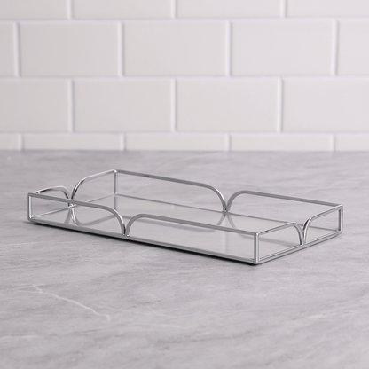 Bandeja em Metal Espelhada Cromada G 35cm