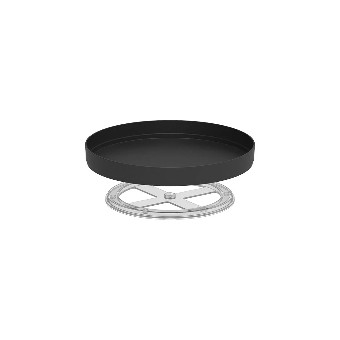 Organizador Giratório Lume Plástico Preto 25,5cm
