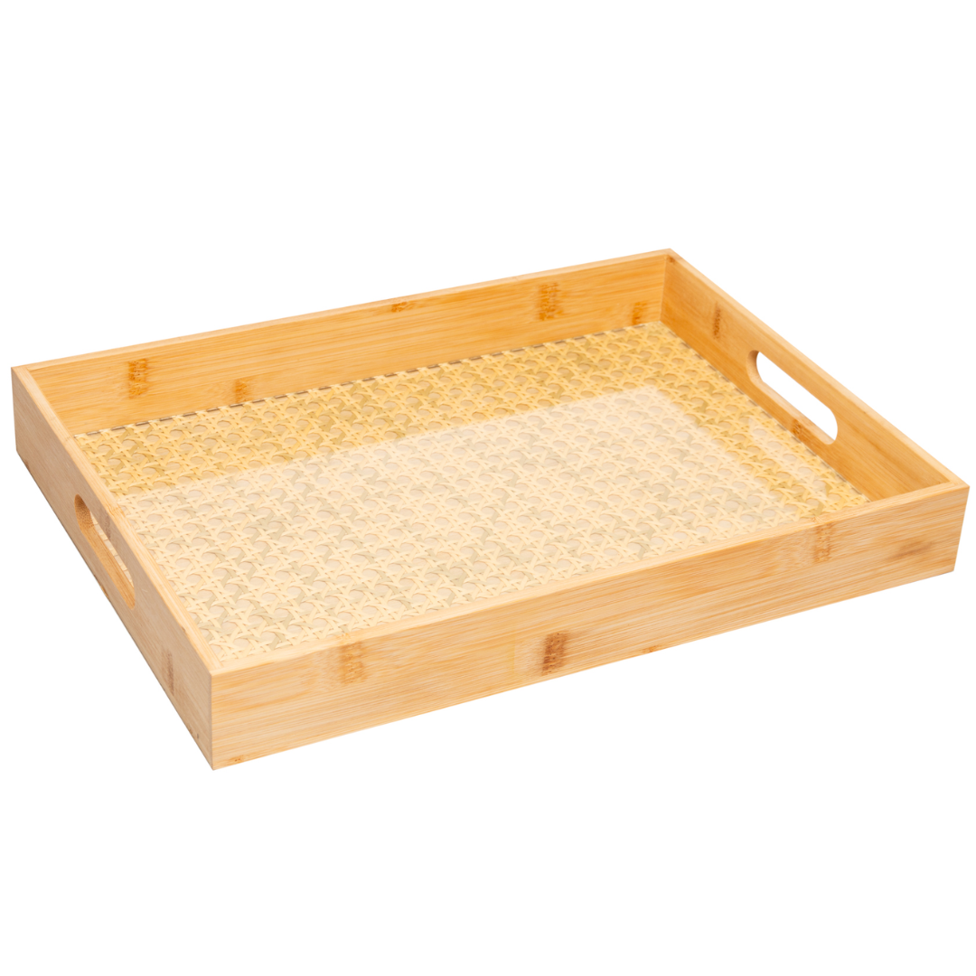 Bandeja de Bambu com Fundo Trelica 48cm