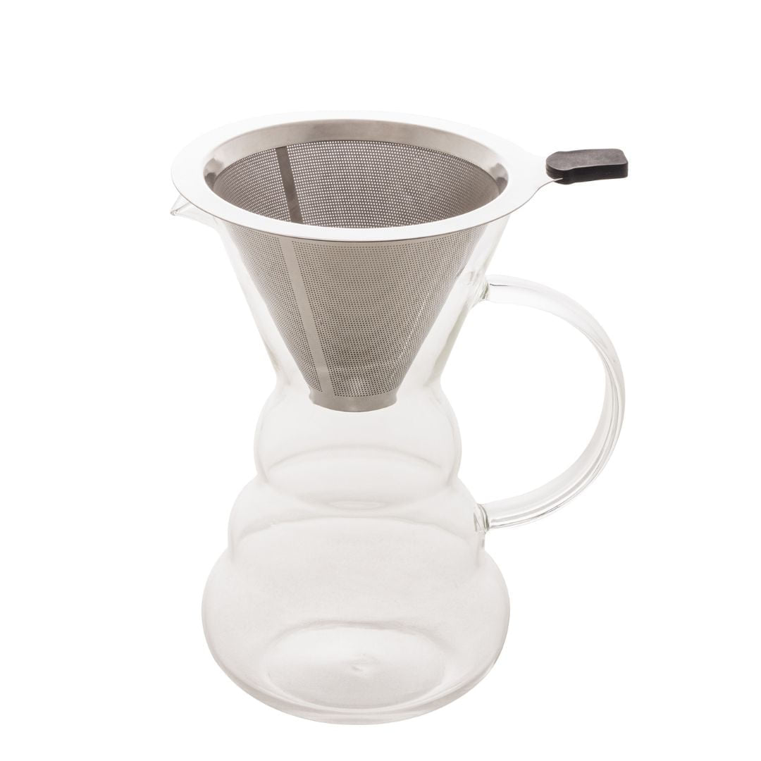 Cafeteira de Vidro com Filtro em Aço Inox 500ml