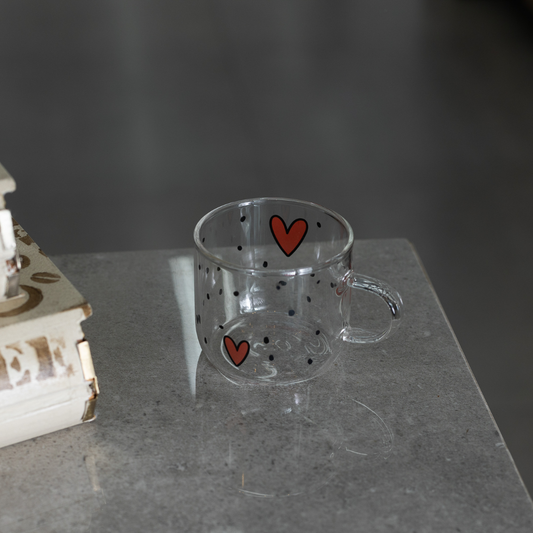 Caneca Heart de Vidro Borrosilicato 120ml
