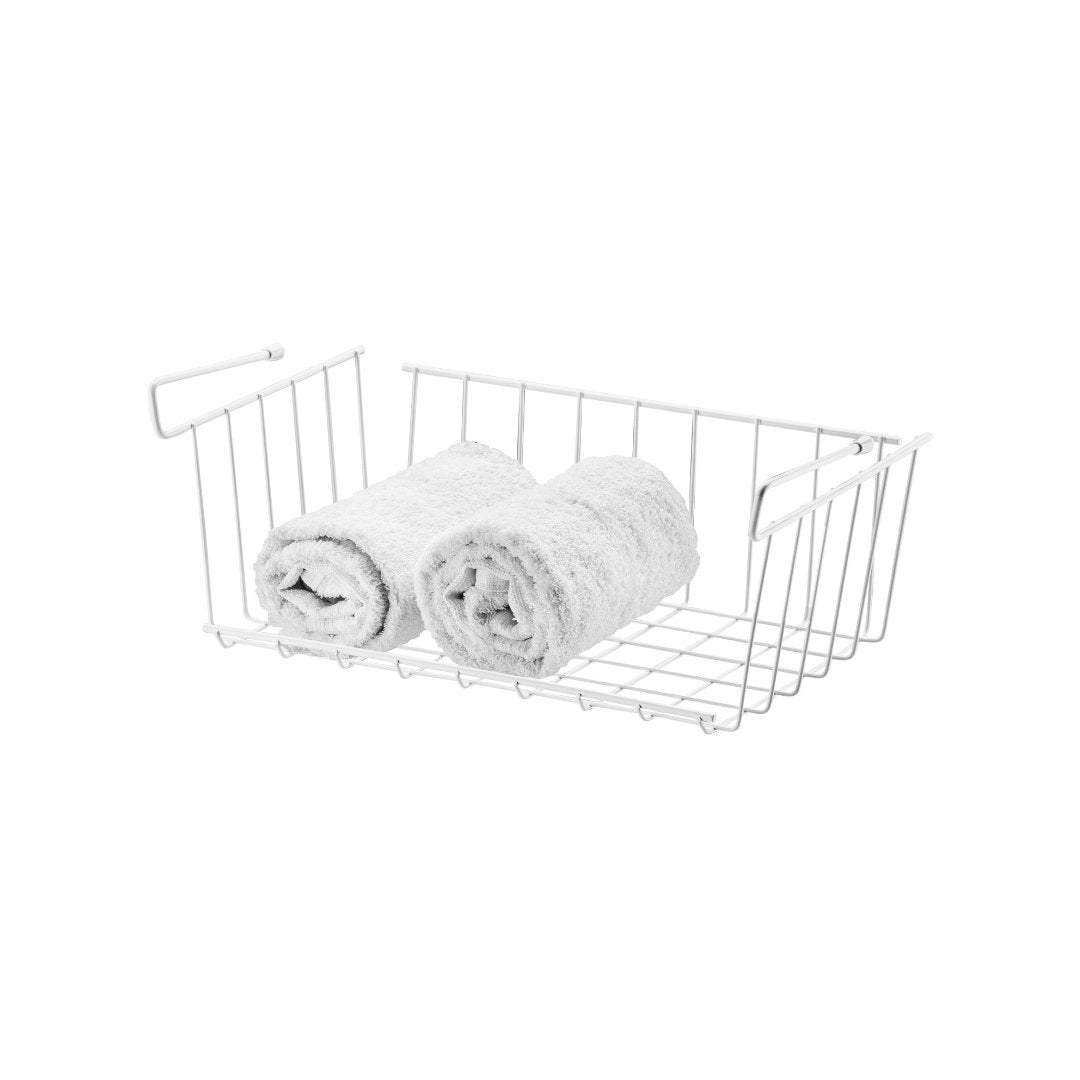 Cesto Organizador de Armário Médio 37,5cm Branco Cozinha Moderna