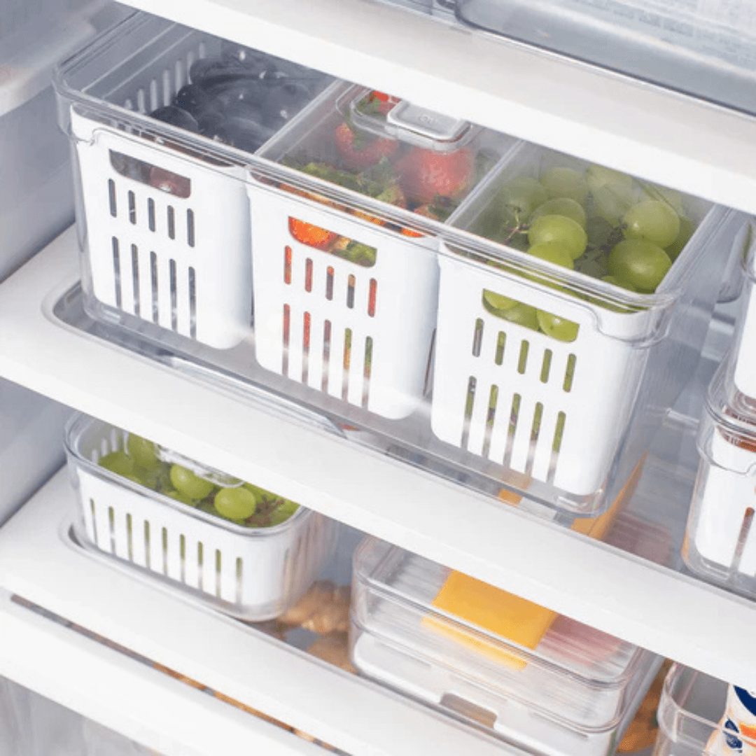 Organizador com Cesto Triplo Clear Fresh Branco 5 Litros