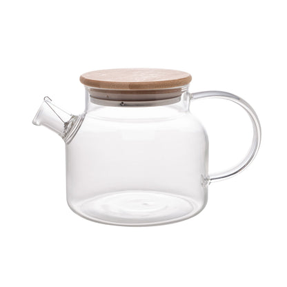 Chaleira de Vidro Borossilicato com Tampa em Bambu 600ml