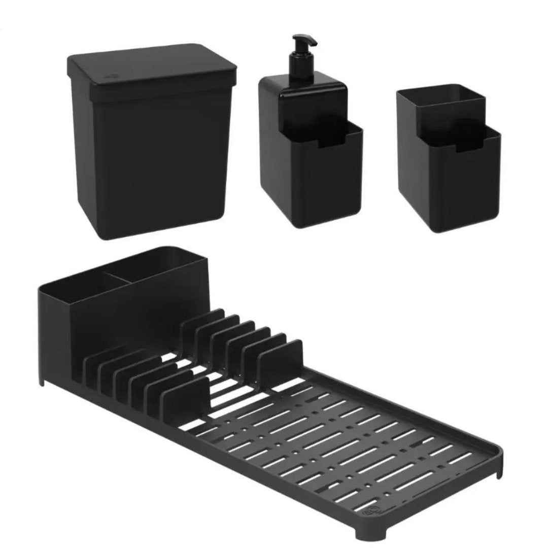 Conjunto Organizador de Pia Single Preto