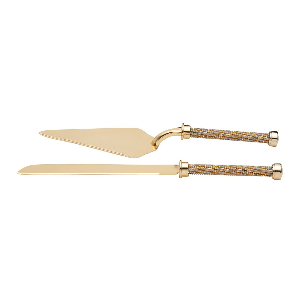 Conjunto Talheres com Cabo Dourado Zamac 32cm 2 Peças