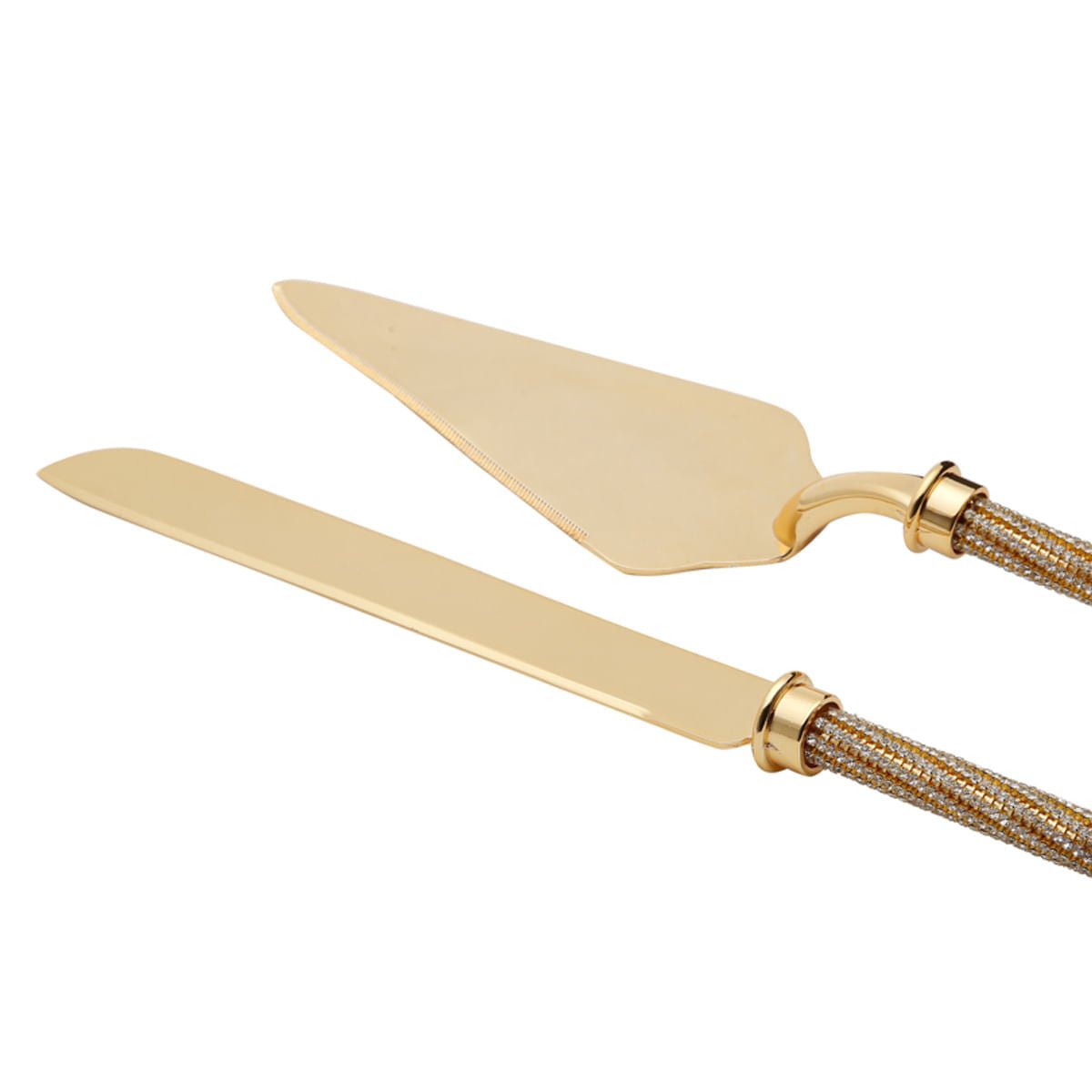 Conjunto Talheres com Cabo Dourado Zamac 32cm 2 Peças