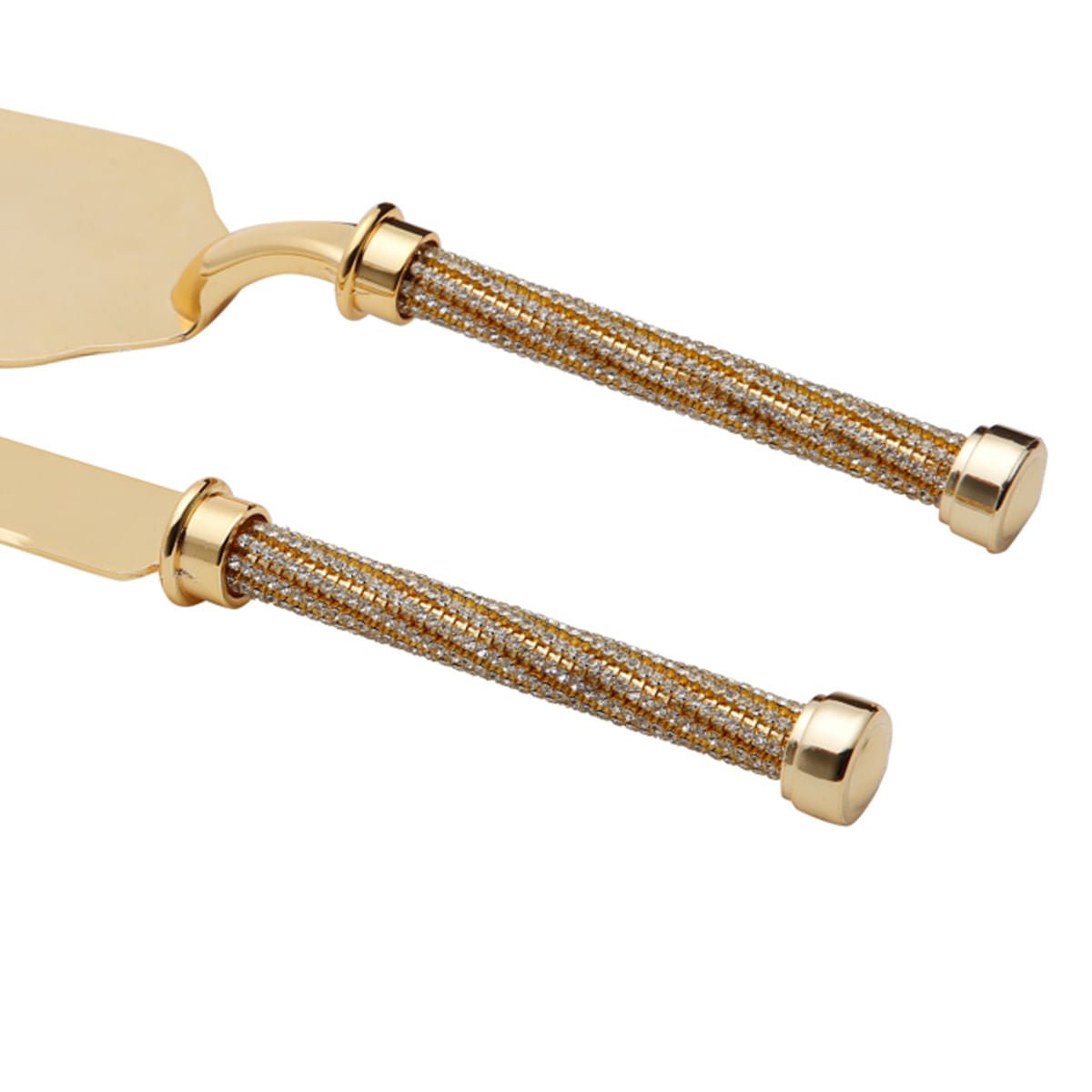 Conjunto Talheres com Cabo Dourado Zamac 32cm 2 Peças