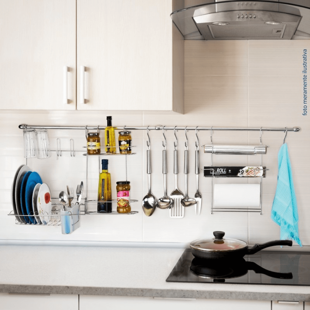 Cook Home 10 - Barra Pendurar Cozinha Cromado