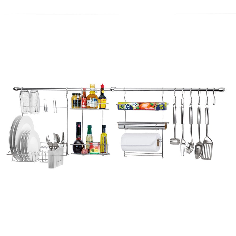 Cook Home 10 - Barra Pendurar Cozinha Cromado