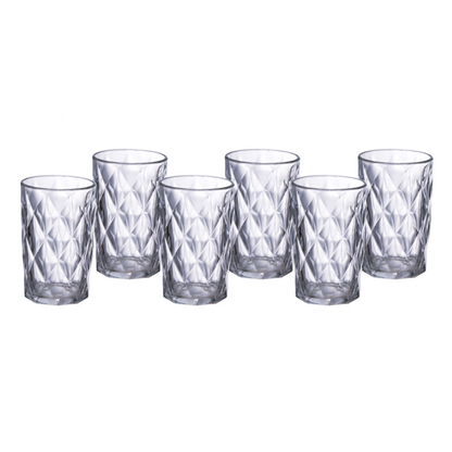 Jogo 6 Copos Altos Diamond 340ml