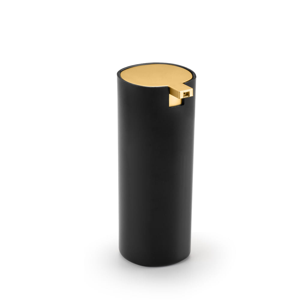 Dispenser Para Detergente Linha Conceito Preto e Dourado